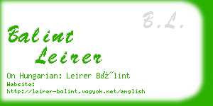 balint leirer business card